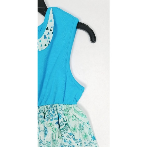 Emerald August Girls Blue Floral Sleeveless Dress - Picture 7 of 7
